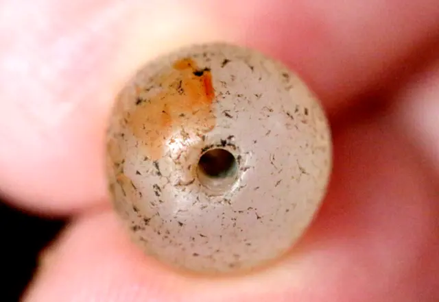 Lovely Ancient Agate Bead With Patinas, Est 2000 Years Old- 10mm #L796