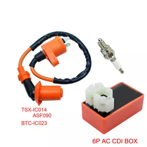 Racing CDI (Open) Ignition Coil Spark Plug For 4 Stroke 4T Scooter GY6 50 Engine