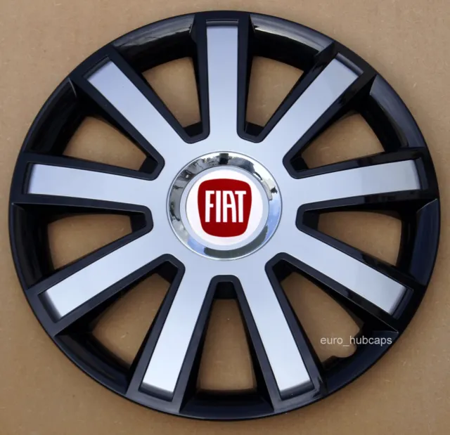 Silver 15" wheel trims, Hub Caps, Covers to fit Fiat Punto,Stilo (Quantity 4)