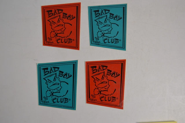 4 VINTAGE BAD Boy Club Stickers Lot Life's a Beach
