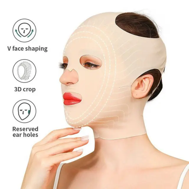 REUSABLE BREATHABLE ANTI Wrinkle Slimming Bandage V Face Lift  SleepingMask,New $8.01 - PicClick AU