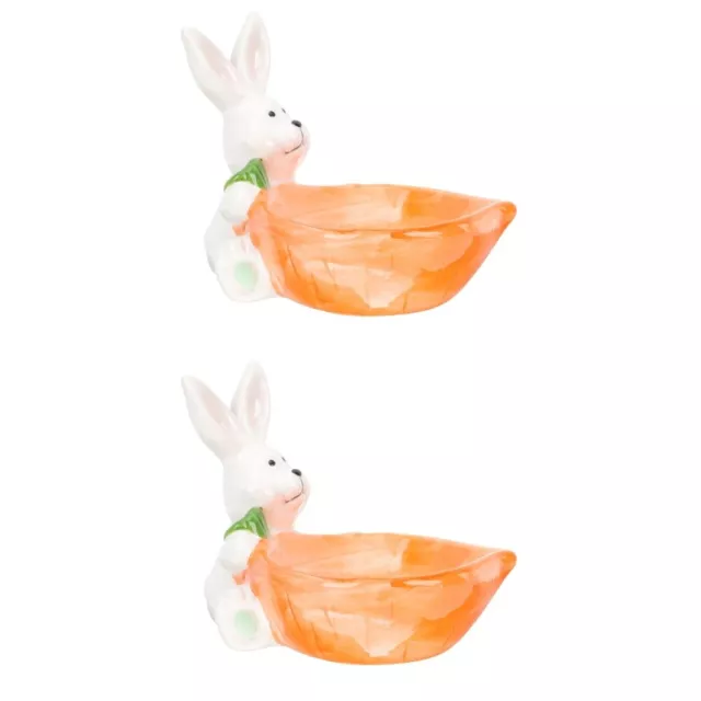 2 Pack Convenient Pet Bowl Cat Drinking Bowls Rabbit Food Carrot