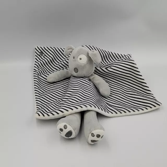 Doudou plat chien gris bleu blanc rayé OBAIBI - 31618