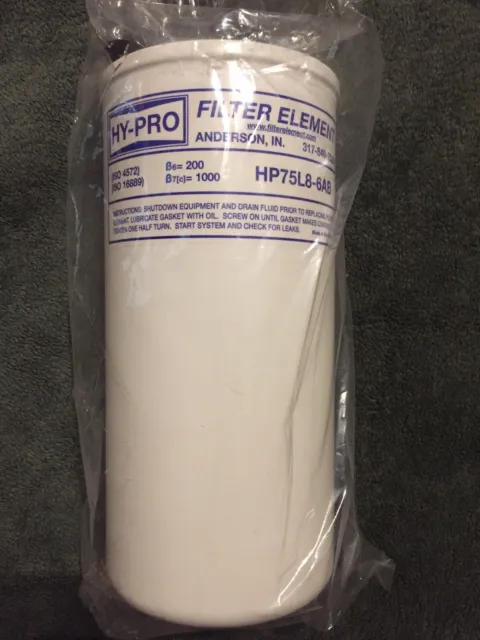 (4) Hy-Pro Filtration #HP75L8-6AB Oil/Hydraulic Filter 6 Micron (Water Removal)