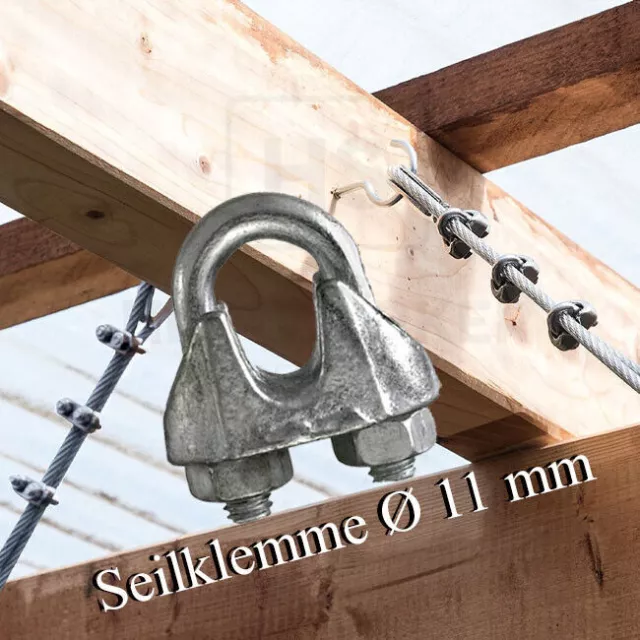 Connex DY270804 Seilklemme Ø 11 mm Stahl verzinkt 16 Stück