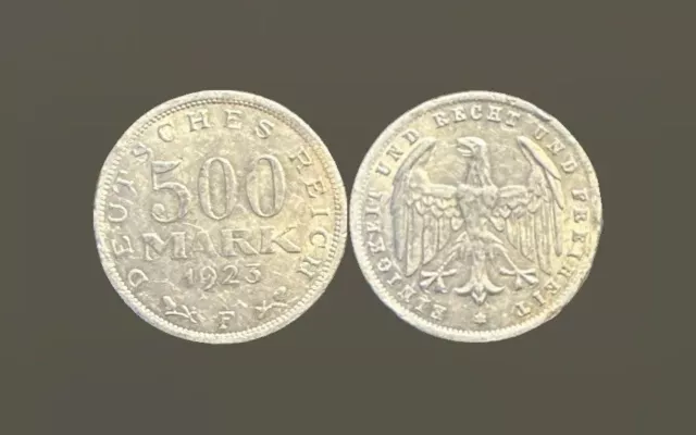 500 Mark 1923 F Aluminium Inflation Weimar Republik Deutsches Reich vz