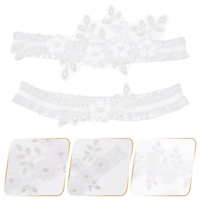 Wedding Garter Set White Bridal Leg Straps