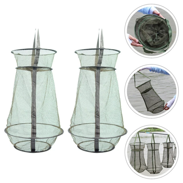 2 pièces Piège à poisson pour la pêche Filet de piège à pêche pliable
