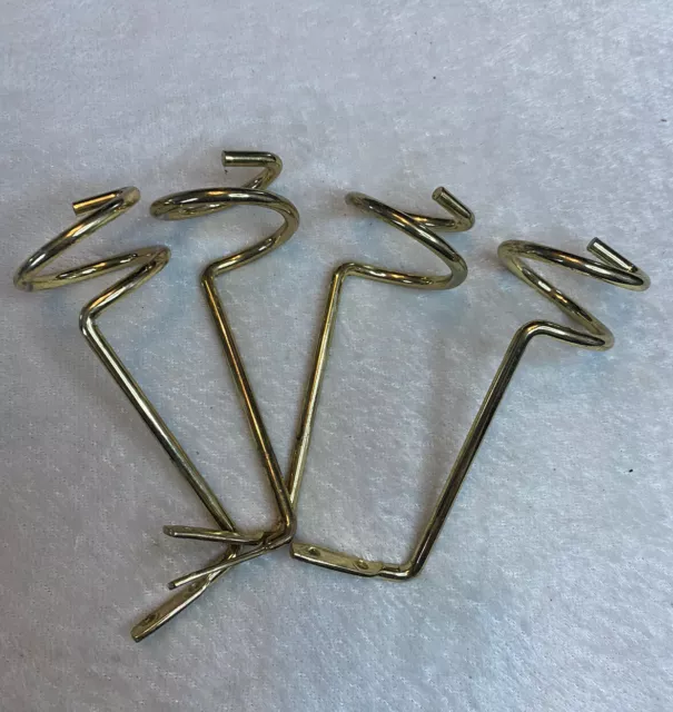 Vintage Curtain Holders 2 Sets of Gold Spiral Curtain Tieback Holders