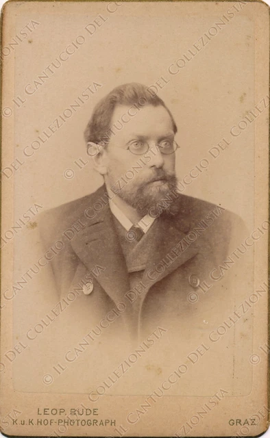 1892 Ritratto Herrn Rudolf Arming Carte de visite CDV Foto Leopold Bude Graz