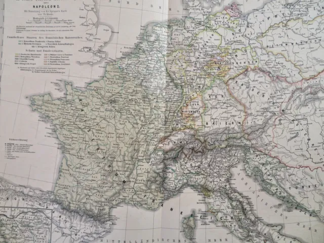 1st French Empire Napoleonic Europe 1880 Spruner historical map