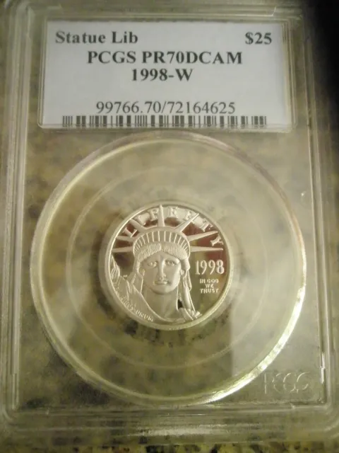 1998-W $25 PCGS PR70DCAM Platinum American Eagle