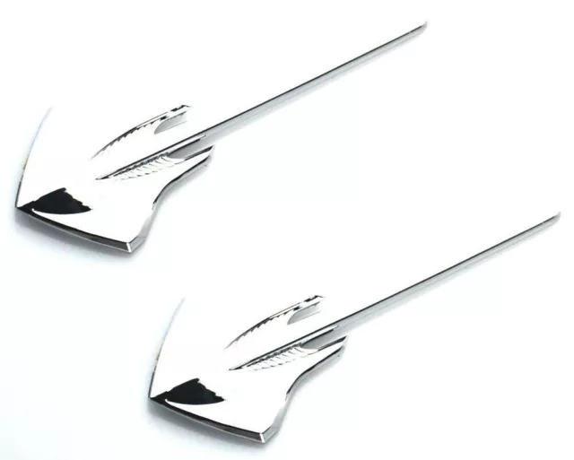 2x Stingray Mako Shark Fender Emblem for C3 Vette 2014+C7 Corvette Chrome 2x Stingray Mako Shark Fender Emblem for C3 Vette 2014+C7 Corvette Chrome