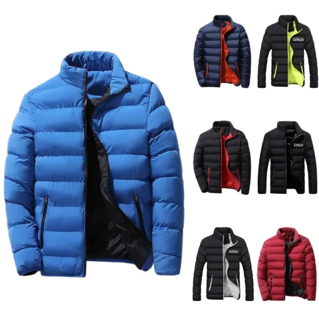 Mens Winter Warm Quilted Parka Down Jacket Padded Bubble Puffer Zipper Coats