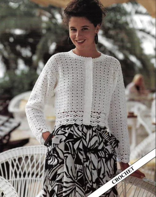 Crochet Pattern copy Summer Holiday seaside lace crop top vest 4ply 30-44  162