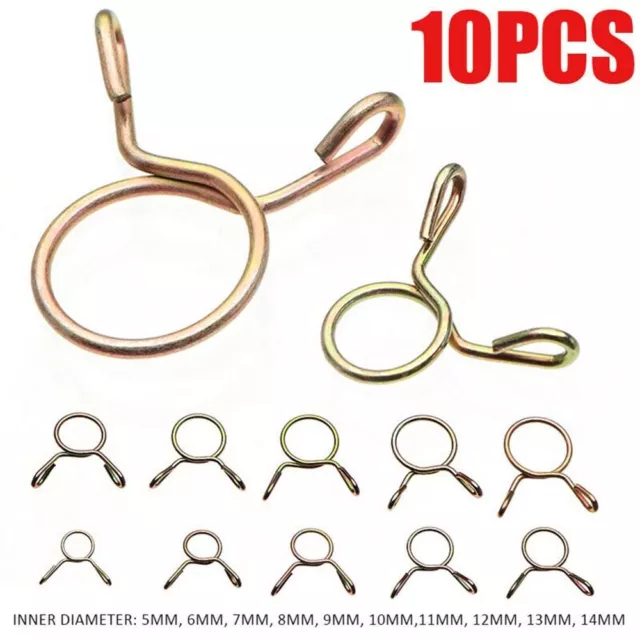 10Pcs 5-31MM Pipe Clip Spring Hoop  Fuel Tube Water Pipe Motorcycle Scooter