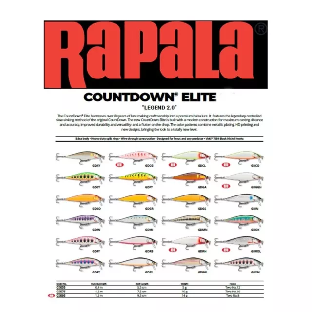 RAPALA COUNTDOWN ELITE 3,5cm  5,5cm e 7,5cm 9,5cm LIMITED TROTA TROUT MICIDIALE