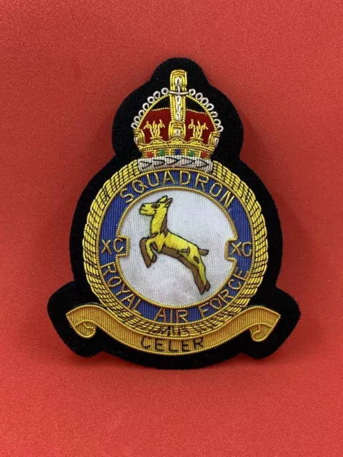 Royal Air Force XC Squadron Blazer Badge RAF Hand Embroidered Bullion Wire Badge