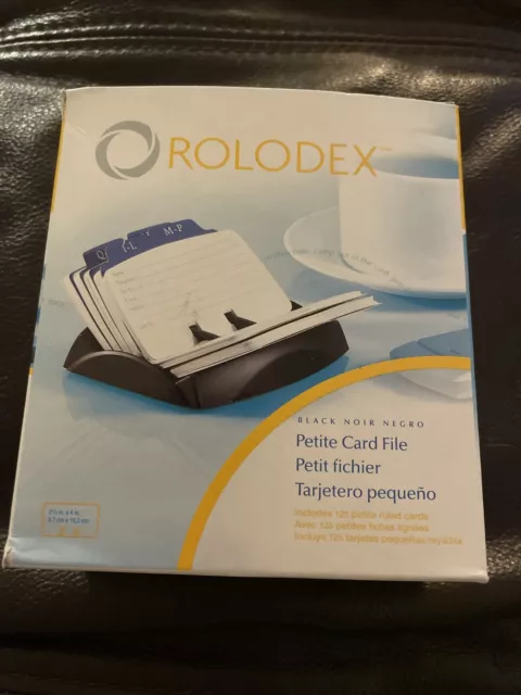 Rolodex Petite Card File Black Sanford NIB 125 Petite Ruled Cards