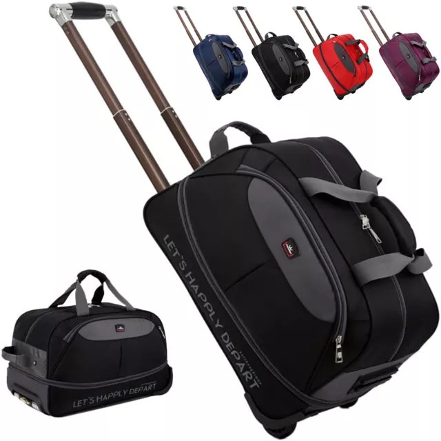 Expandable Rolling Duffel Bag Carry-on Luggage Travel Suitcase Bag w/ Wheels