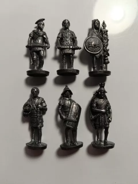 Lot Set 6 Figurines Kinder Soldat Métal Vintage Collection Plomb Romain