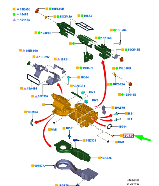 FORD RANGER T6 MK1 Heater Temperature Control Sensor LHD 5291159 NEW