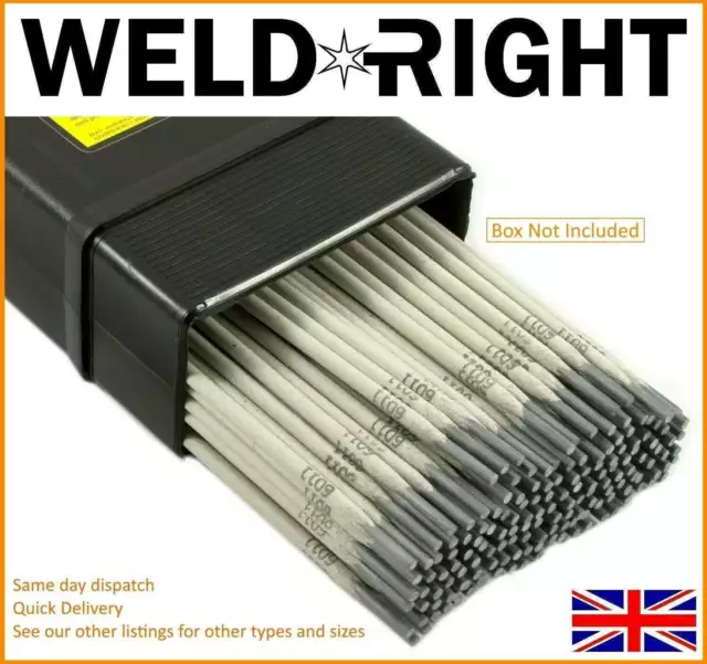 Weld Right® ER316L Edelstahl Lichtbogenschweißelektroden Stäbe 2,4 mm x 100 Stäbe