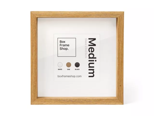 New Square Deep Shadow Box Photo Picture Frame Oak 25x25cm Scrabble Display 3D