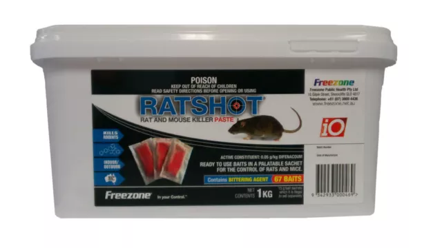 Io Ratshot Blue Rat Mouse Rodent Poison Bait Paste 1kg