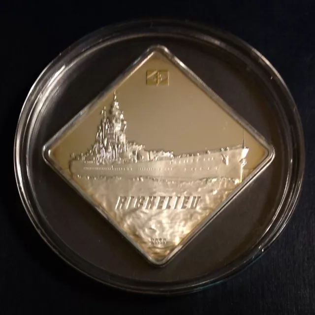 2010 $10 Republic of Palau 2 Oz. .999 Silver Proof Coin - Battleship Richelieu