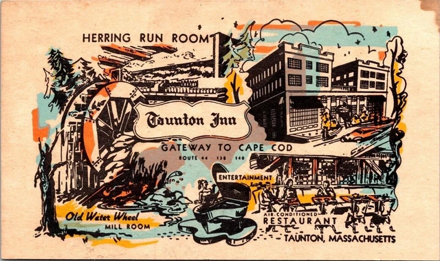 Taunton Inn Taunton Cape Cod Massachusetts Drawing Multi View DB Postcard