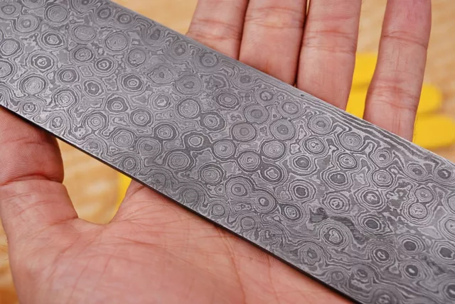 Hand Forged Damascus Steel Billet Bar Rain Drop Pattern Making Knife Ah-1064