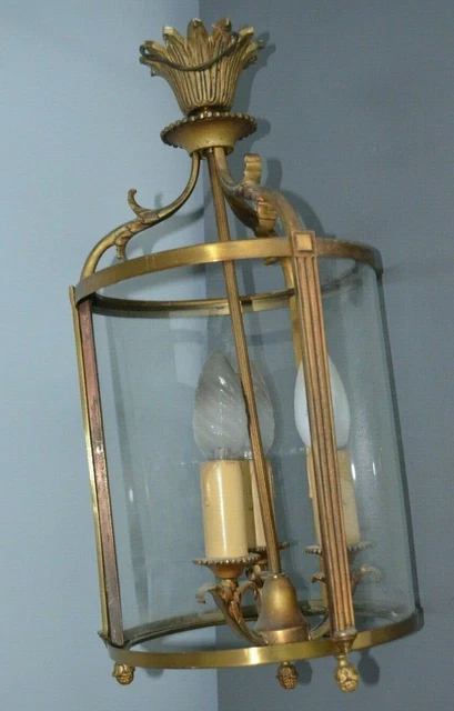 Lustre Plafonnier 16 Lumières Belle Époque en vermeil et verre moulé - En vente