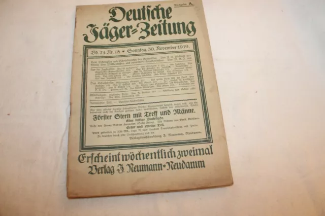 PERIÓDICO ALEMÁN CAZADOR 1919 CUADERNO No-18