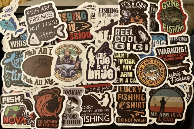 VARIOUS FUNNY FISHING Angling Stickers Car Van Tackle Seat Box