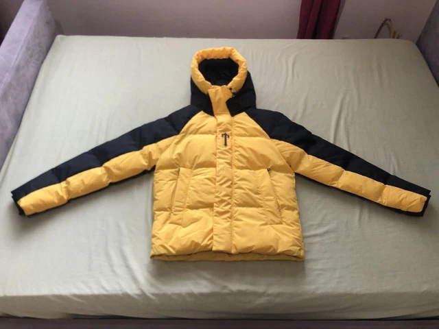 TRAPSTAR - MENS Irongate Black & Yellow Hooded Puffer Jacket (M 