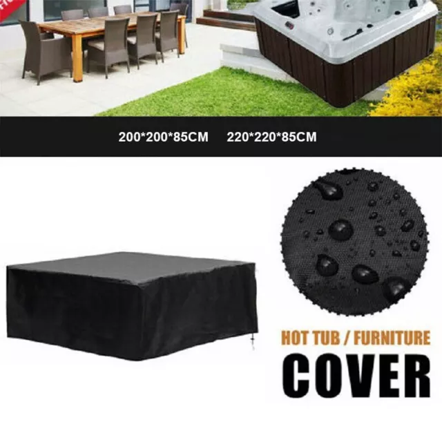 SPA Hot Tub Cover Guard Cap Square Furniture Dust Cover Anti-UV Protector 2 Size 2