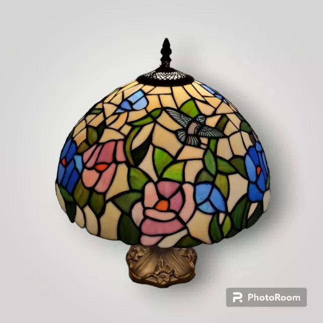 Vintage Handarbeit Tischlampe im Tiffany Stil, Mosaik Leuchter, Nachttischlampe