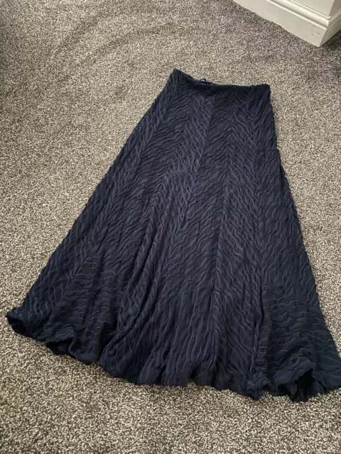 Per una Women's Panelled Textured Skirt Size UK 8 Navy blue viscose