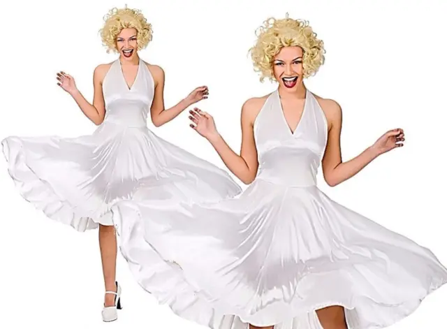 Ladies Monroe Costume Licensed Adult 50's Hollywood Starlet Fancy Dress UK 6-22