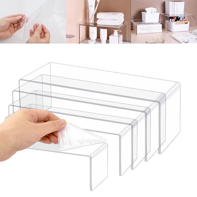 5pcs Clear/Acrylic Retail Display Stands Plinth 18cm-26cm 4mm