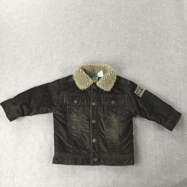 Target Baby Boys Sherpa Denim Jacket Size 1 Black Snap Button Coat