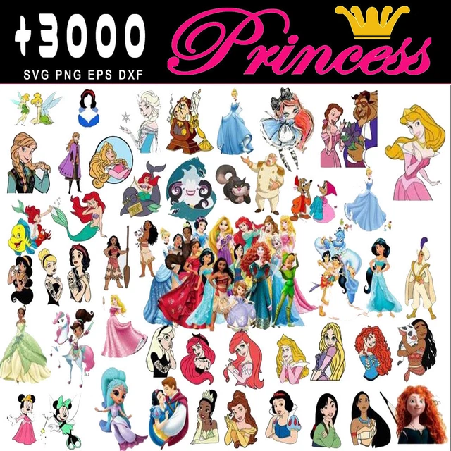 Princess Mini Svg +3000 SVG DISNEY Princess SVG Bundle, SVG for Cricut, Cricut Explore ...
