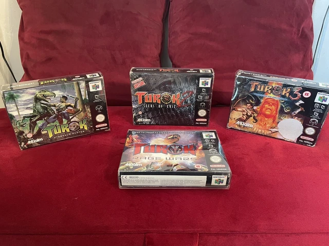 Turok 1, 2, 3 und Rage Wars N64 verpackt mit Handbüchern 100 % funktionsfähig