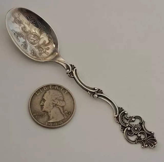 Thorvald Marthinsen 830 Silver Norway OLDEMOR Rococo Demitasse Coffee Spoon #356