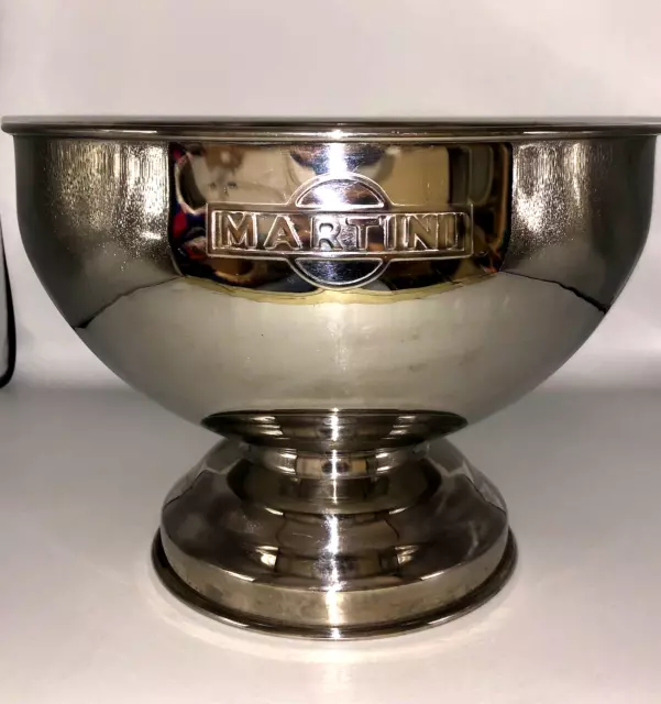 MARTINI Coupe Seau A Glace Refroidisseur D'Origine en Acier Hauteur 25 x 33cm