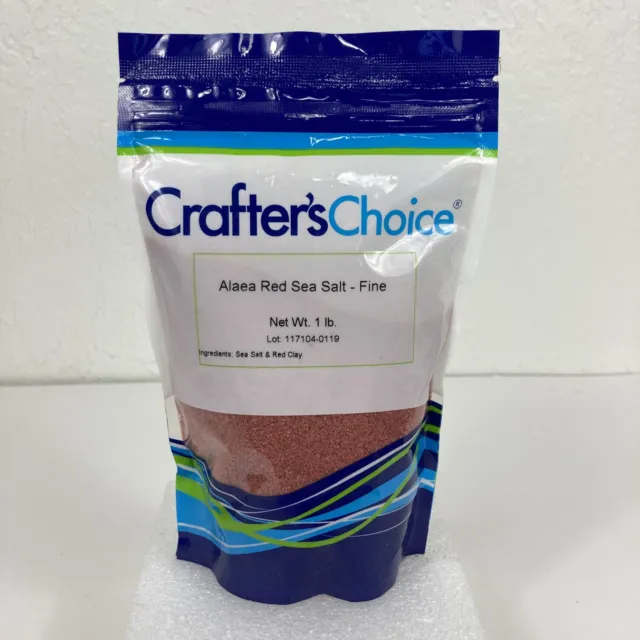 Crafter's Choice Alaea Sal del Mar Rojo Fina 1 Libra Bolsa Sellada Fabricación de Jabón Arcilla Nuevo de Nuevo