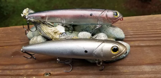 2 CUSTOM PAINTED VIXEN style TOPWATER FISHING LURES SILVER SHAD& RAINBOW  TROUT $25.97 - PicClick