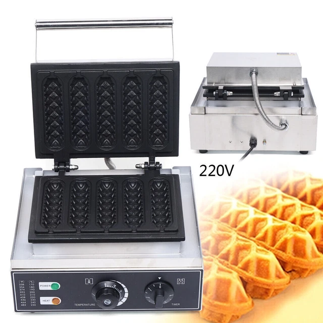WAFFELEISEN EDELSTAHL WAFFELN Am Stiel Waffelstick Corn Dog Maker ...
