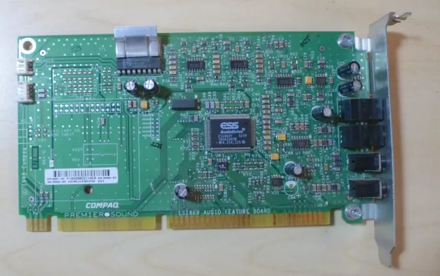 Tarjeta de sonido 16 bits Compaq ES1869 ISA. FM+Wavetable ESS Audio Drive ES1869